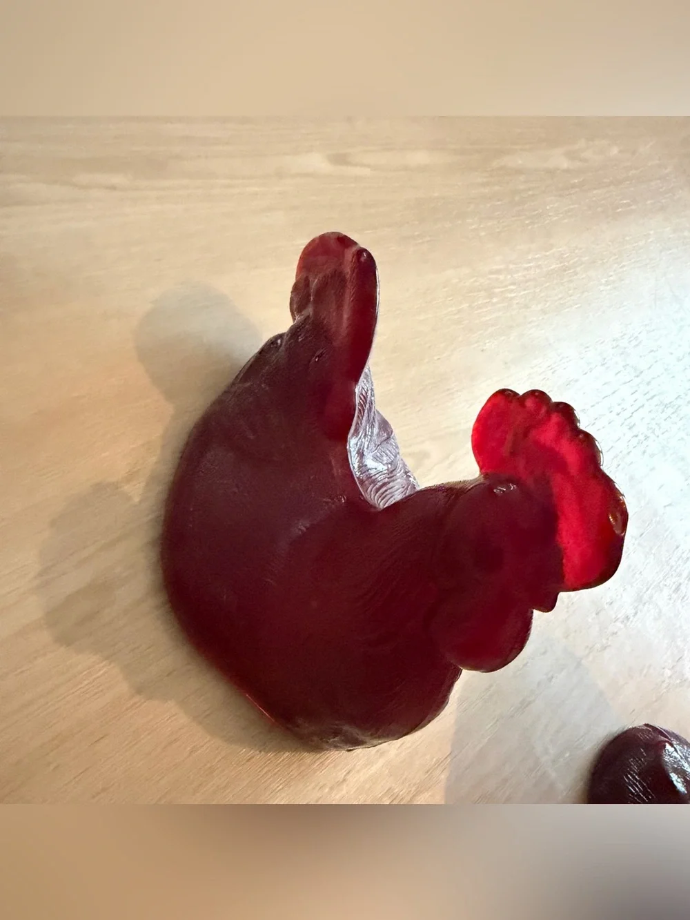 Vintage Rooster on Nest Footed Ruby Red 2 Piece Dish & Cover Ruby Red